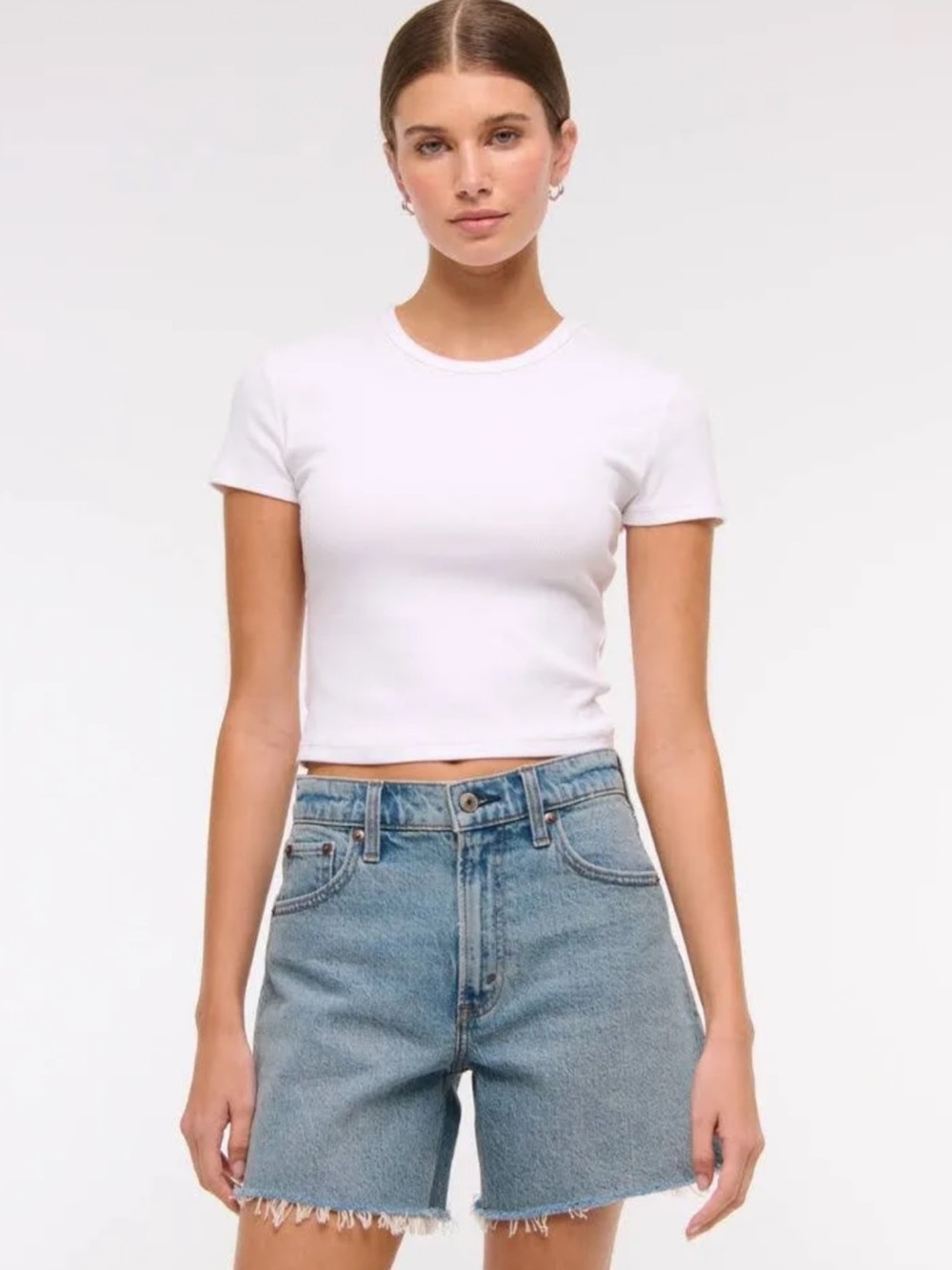 NWT Abercrombie & Fitch Dad shorts Light Wash Denim Cutoffs